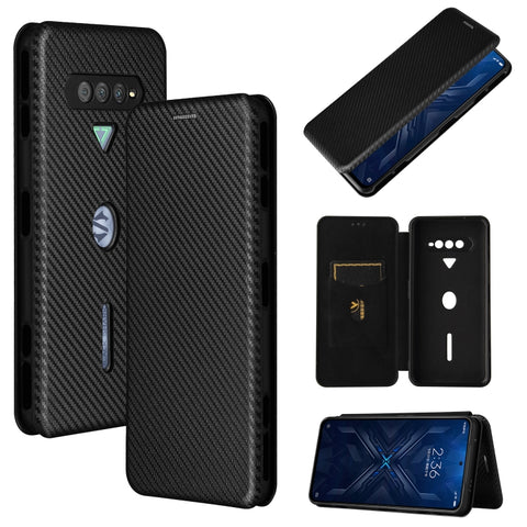 Carbon Fiber Texture Magnetic Horizontal Flip TPU + PC + PU Leather Case with Card Slot, For Xiaomi Black Shark 4 / 4 Pro, For Samsung Galaxy A82 5G /Quantum 2