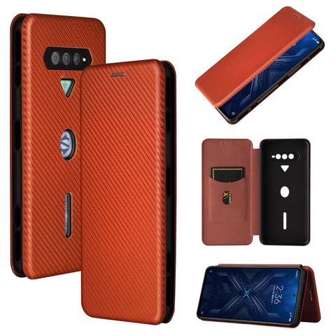 Carbon Fiber Texture Magnetic Horizontal Flip TPU + PC + PU Leather Case with Card Slot, For Xiaomi Black Shark 4 / 4 Pro, For Samsung Galaxy A82 5G /Quantum 2