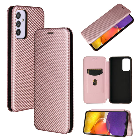 Carbon Fiber Texture Magnetic Horizontal Flip TPU + PC + PU Leather Case with Card Slot, For Xiaomi Black Shark 4 / 4 Pro, For Samsung Galaxy A82 5G /Quantum 2