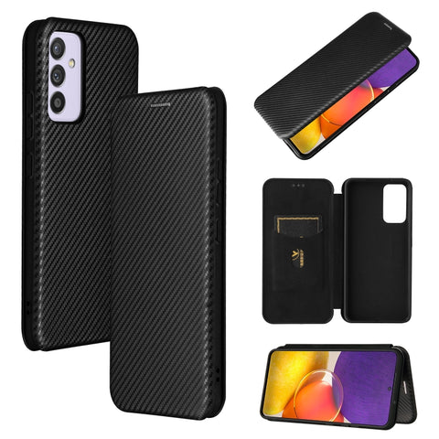 Carbon Fiber Texture Magnetic Horizontal Flip TPU + PC + PU Leather Case with Card Slot, For Xiaomi Black Shark 4 / 4 Pro, For Samsung Galaxy A82 5G /Quantum 2