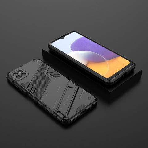 Punk Armor 2 in 1 PC + TPU Shockproof Case with Invisible Holder, For Samsung Galaxy A22 5G