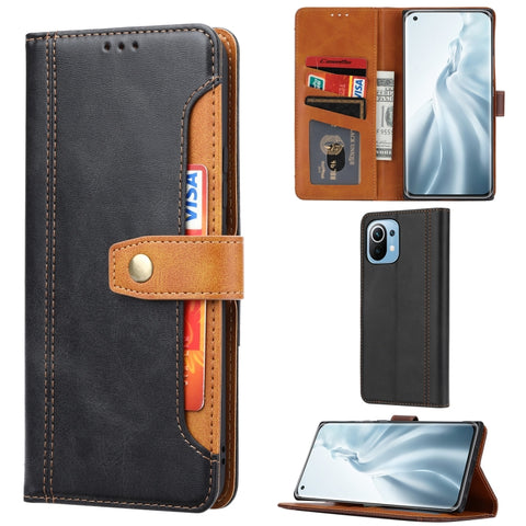 Calf Texture Double Fold Clasp Horizontal Flip Leather Case with Photo Frame & Holder & Card Slots & Wallet, For Samsung Galaxy S21 FE, For Xiaomi Mi 11 Lite, For Xiaomi Mi 11 Pro