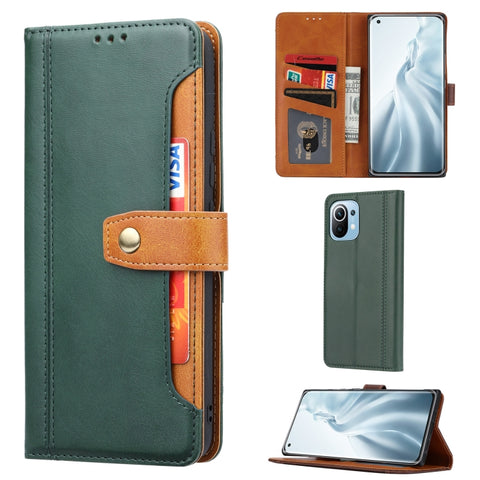 Calf Texture Double Fold Clasp Horizontal Flip Leather Case with Photo Frame & Holder & Card Slots & Wallet, For Samsung Galaxy S21 FE, For Xiaomi Mi 11 Lite, For Xiaomi Mi 11 Pro