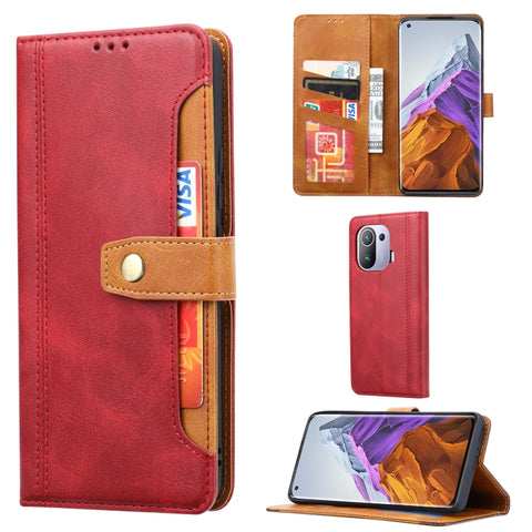 Calf Texture Double Fold Clasp Horizontal Flip Leather Case with Photo Frame & Holder & Card Slots & Wallet, For Samsung Galaxy S21 FE, For Xiaomi Mi 11 Lite, For Xiaomi Mi 11 Pro