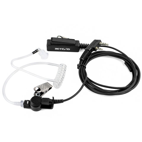 RETEVIS TK 2 Pin Long Clip Air Guide Covert Acoustic Tube Earpiece Speaker Microphone for H-777 / RT-5R / RT-5RV / RT-B6, TK Long Clip