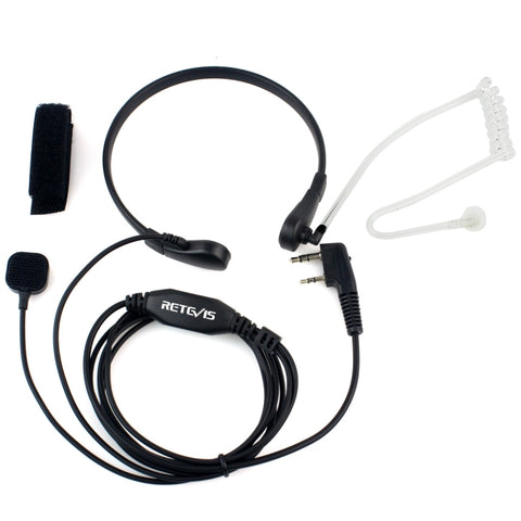RETEVIS TK Throat PTT Covert Acoustic Tube Earphone Speaker Microphone for H-777 / RT-5R / RT-5RV / RT-B6, TK Throat