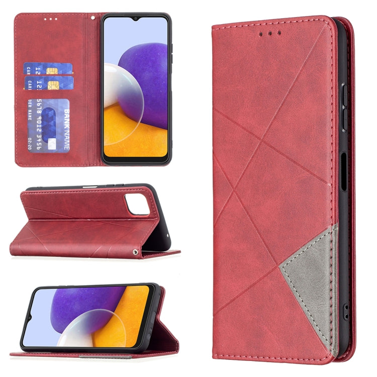 Rhombus Texture Horizontal Flip Magnetic Leather Case with Holder & Card Slots, For Samsung Galaxy A22 5G, For Samsung Galaxy A82 5G