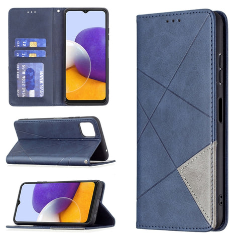 Rhombus Texture Horizontal Flip Magnetic Leather Case with Holder & Card Slots, For Samsung Galaxy A22 5G, For Samsung Galaxy A82 5G