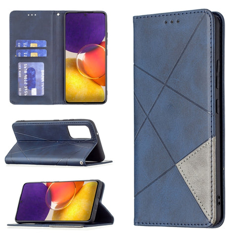 Rhombus Texture Horizontal Flip Magnetic Leather Case with Holder & Card Slots, For Samsung Galaxy A22 5G, For Samsung Galaxy A82 5G
