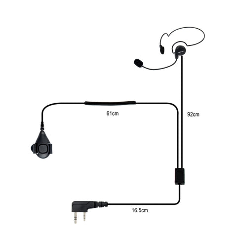 RETEVIS K-C2F 2 Pin PTT Finger Back-hanging Earphone Microphone for H-777/RT-5R/ 888s/UV5R, K-C2F