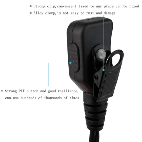 RETEVIS R-111 M Head 2 Pin PTT Adjustable Volume Earphone Microphone for Motorola GP68/GP88/GP300/GP2000, R-111 M Head