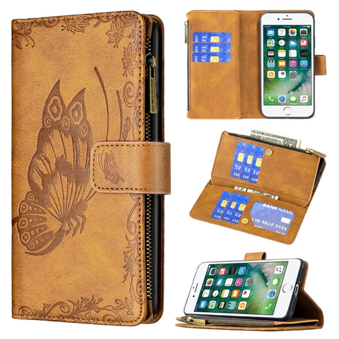 Flying Butterfly Embossing Pattern Zipper Horizontal Flip Leather Case with Holder & Card Slots & Wallet, For iPhone 8 / 7, For iPhone 8 Plus / 7 Plus, For iPhone XS / X, For iPhone XR, For iPhone XS Max, For iPhone 11, For iPhone 11 Pro               ...