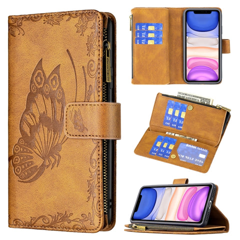 Flying Butterfly Embossing Pattern Zipper Horizontal Flip Leather Case with Holder & Card Slots & Wallet, For iPhone 8 / 7, For iPhone 8 Plus / 7 Plus, For iPhone XS / X, For iPhone XR, For iPhone XS Max, For iPhone 11, For iPhone 11 Pro               ...