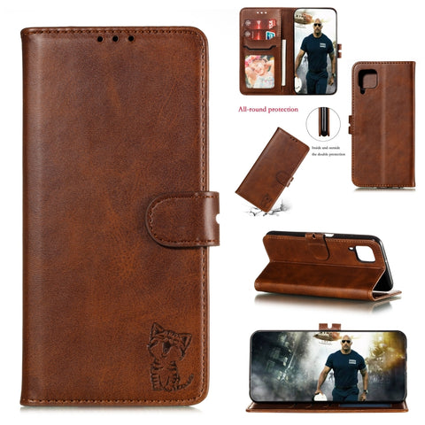Embossed Happy Cat Pattern Horizontal Flip Leather Case with Holder & Card Slots & Wallet, For Samsung Galaxy S21 FE, For Samsung Galaxy A12, For Samsung Galaxy A22 4G, For Samsung Galaxy A22 5G EU Version, For Samsung Galaxy A32 4G                    ...
