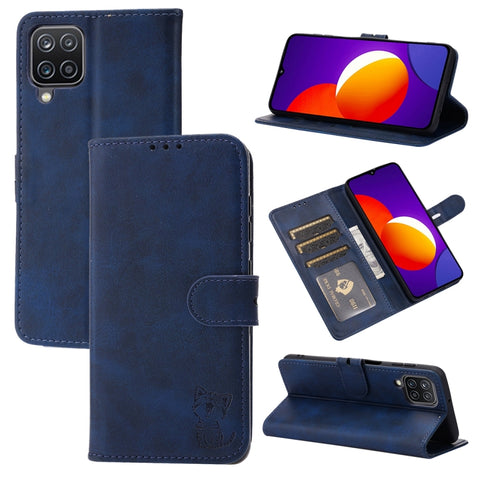 Embossed Happy Cat Pattern Horizontal Flip Leather Case with Holder & Card Slots & Wallet, For Samsung Galaxy S21 FE, For Samsung Galaxy A12, For Samsung Galaxy A22 4G, For Samsung Galaxy A22 5G EU Version, For Samsung Galaxy A32 4G                    ...