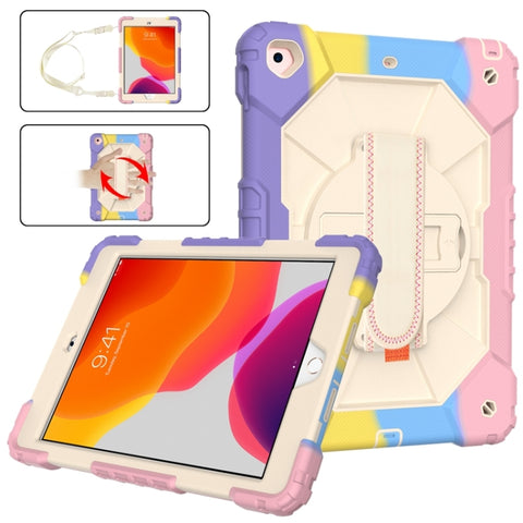 Contrast Color Robot Shockproof Silicon + PC Protective Case with Holder & Shoulder Strap, For iPad 10.2 2021 / 2020 / 2019