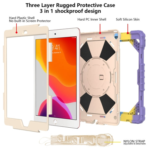 Contrast Color Robot Shockproof Silicon + PC Protective Case with Holder & Shoulder Strap, For iPad 10.2 2021 / 2020 / 2019