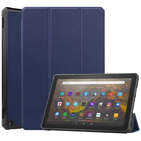 Custer Pattern Pure Color TPU Smart Tablet Holster with Sleep Function & 3-Fold Holder, For Amazon Kindle Fire HD 10 2021, For Samsung Galaxy Tab A7 Lite T220 / T225