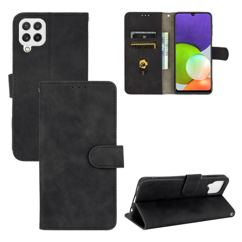 Solid Color Skin Feel Magnetic Buckle Horizontal Flip Calf Texture PU Leather Case with Holder & Card Slots & Wallet, For Nokia 1.4, For Samsung Galaxy A22 4G