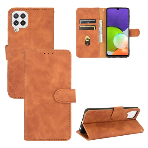 Solid Color Skin Feel Magnetic Buckle Horizontal Flip Calf Texture PU Leather Case with Holder & Card Slots & Wallet, For Nokia 1.4, For Samsung Galaxy A22 4G