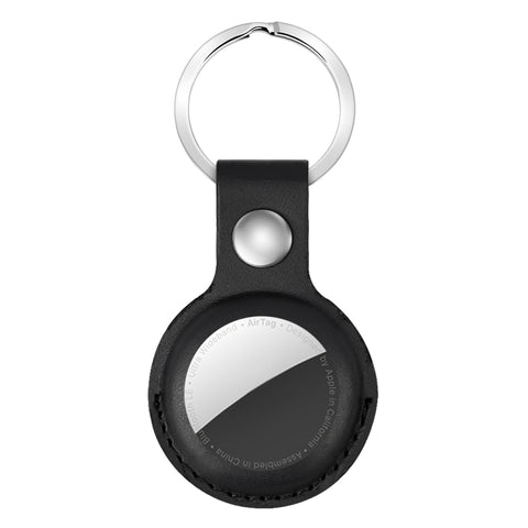 For AirTag 2nd Gen / AirTag 1st Gen Shockproof Anti-scratch Leather Protective Case Cover with Hang Loop Key Chain