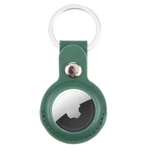 For AirTag 2nd Gen / AirTag 1st Gen Shockproof Anti-scratch Leather Protective Case Cover with Hang Loop Key Chain