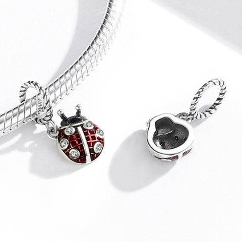 S925 Sterling Silver Ladybug Pendant DIY Bracelet Necklace Accessories, Ladybug Pendant