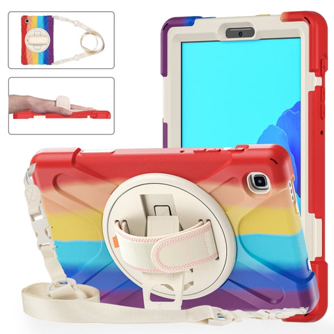Silicone + PC Protective Case with Holder & Shoulder Strap, For Samsung Galaxy Tab A7 Lite T220 / T225