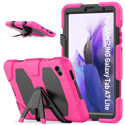 Shockproof Colorful Silicon + PC Protective Case with Holder & Pen Slot, For Samsung Galaxy A7 Lite 8.7 2021 T220 / T225