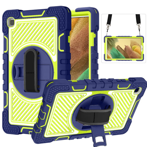 360 Degree Rotation Contrast Color Shockproof Silicone + PC Case with Holder & Hand Grip Strap & Shoulder Strap, For iPad 9.7 2018 / 2017, For iPad 10.2 2021 / 2020 / 2019, For iPad 10.9 / Pro 11 2020 / 2021 / 2018                                      ...
