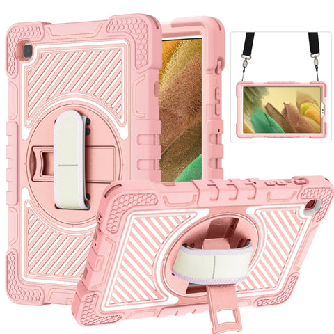 360 Degree Rotation Contrast Color Shockproof Silicone + PC Case with Holder & Hand Grip Strap & Shoulder Strap, For iPad 9.7 2018 / 2017, For iPad 10.2 2021 / 2020 / 2019, For iPad 10.9 / Pro 11 2020 / 2021 / 2018                                      ...