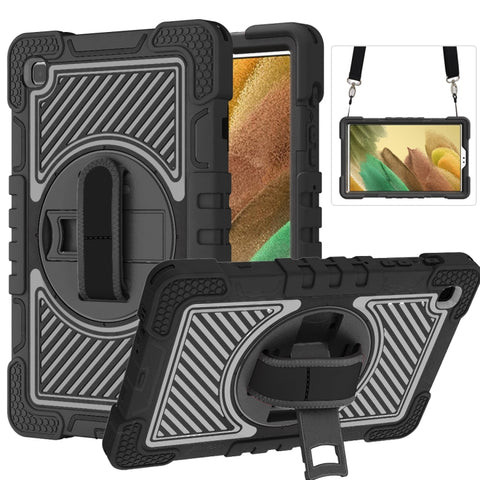 360 Degree Rotation Contrast Color Shockproof Silicone + PC Case with Holder & Hand Grip Strap & Shoulder Strap, For iPad 9.7 2018 / 2017, For iPad 10.2 2021 / 2020 / 2019, For iPad 10.9 / Pro 11 2020 / 2021 / 2018                                      ...