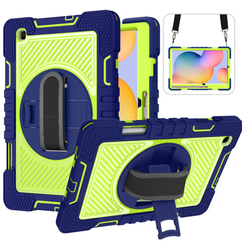 360 Degree Rotation Contrast Color Shockproof Silicone + PC Case with Holder & Hand Grip Strap & Shoulder Strap, For iPad 9.7 2018 / 2017, For iPad 10.2 2021 / 2020 / 2019, For iPad 10.9 / Pro 11 2020 / 2021 / 2018                                      ...