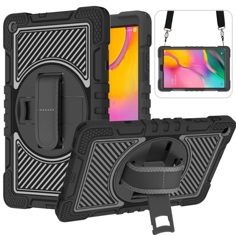 360 Degree Rotation Contrast Color Shockproof Silicone + PC Case with Holder & Hand Grip Strap & Shoulder Strap, For iPad 9.7 2018 / 2017, For iPad 10.2 2021 / 2020 / 2019, For iPad 10.9 / Pro 11 2020 / 2021 / 2018                                      ...