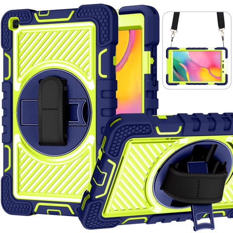 360 Degree Rotation Contrast Color Shockproof Silicone + PC Case with Holder & Hand Grip Strap & Shoulder Strap, For iPad 9.7 2018 / 2017, For iPad 10.2 2021 / 2020 / 2019, For iPad 10.9 / Pro 11 2020 / 2021 / 2018                                      ...