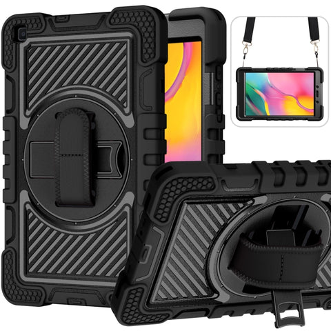 360 Degree Rotation Contrast Color Shockproof Silicone + PC Case with Holder & Hand Grip Strap & Shoulder Strap, For iPad 9.7 2018 / 2017, For iPad 10.2 2021 / 2020 / 2019, For iPad 10.9 / Pro 11 2020 / 2021 / 2018                                      ...
