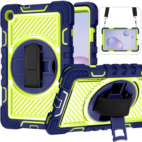 360 Degree Rotation Contrast Color Shockproof Silicone + PC Case with Holder & Hand Grip Strap & Shoulder Strap, For iPad 9.7 2018 / 2017, For iPad 10.2 2021 / 2020 / 2019, For iPad 10.9 / Pro 11 2020 / 2021 / 2018                                      ...