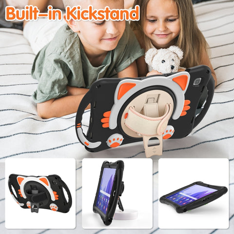 Cute Cat King Kids Shockproof EVA Protective Case with Holder & Shoulder Strap & Handle, For Samsung Galaxy Tab A7 10.4 2020 SM-T500