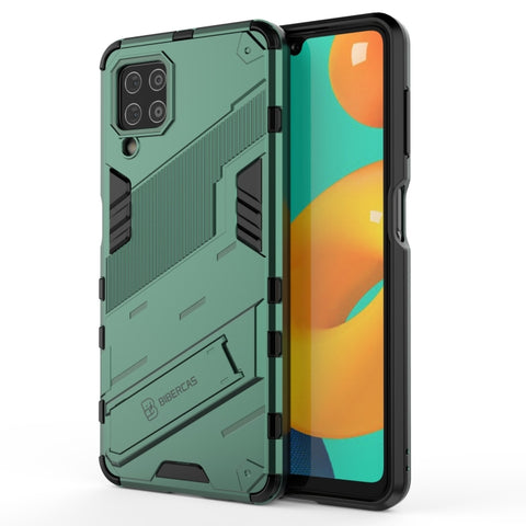 Punk Armor 2 in 1 PC + TPU Shockproof Case with Invisible Holder, For Samsung Galaxy M32
