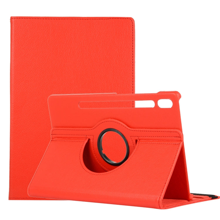 Litchi Texture Horizontal Flip 360 Degrees Rotation Leather Case with Holder, For Samsung Galaxy Tab S7 FE T730