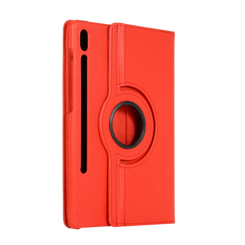 Litchi Texture Horizontal Flip 360 Degrees Rotation Leather Case with Holder, For Samsung Galaxy Tab S7 FE T730