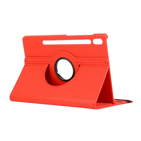 Litchi Texture Horizontal Flip 360 Degrees Rotation Leather Case with Holder, For Samsung Galaxy Tab S7 FE T730