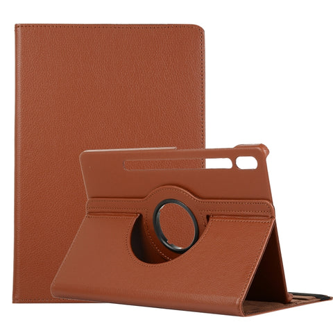 Litchi Texture Horizontal Flip 360 Degrees Rotation Leather Case with Holder, For Samsung Galaxy Tab S7 FE T730
