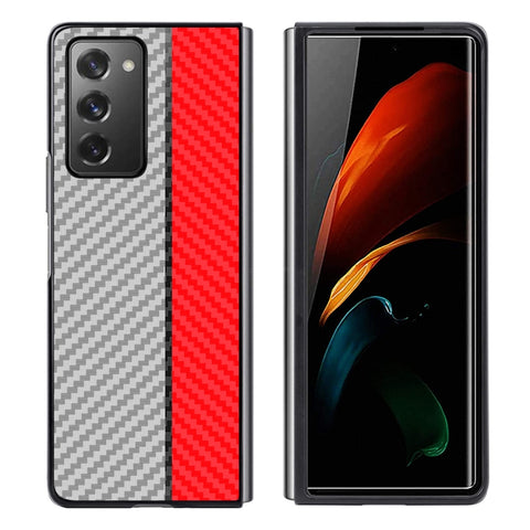 Carbon Fiber Texture Color Matching Protective Case, For Samsung Galaxy Z Fold2 5G