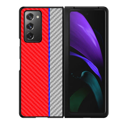 Carbon Fiber Texture Color Matching Protective Case, For Samsung Galaxy Z Fold2 5G