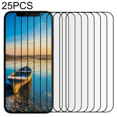 For iPhone 17e / 16e / 13 / 13 Pro 25pcs Full Glue Full Screen Tempered Glass Film, For iPhone 13 mini (25pcs), For iPhone 17e / 16e / 13 / 13 Pro  (25pcs), For iPhone 13 Pro Max (25pcs)