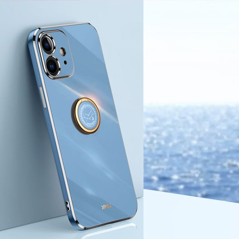 XINLI Straight Edge 6D Electroplate TPU Phone Case with Ring Holder, For iPhone 6 / 6s, For iPhone 6 Plus / 6s Plus, For iPhone 8 Plus / 7 Plus, For iPhone SE 2022 / SE 2020 / 8 / 7, For iPhone 11, For iPhone 11 Pro