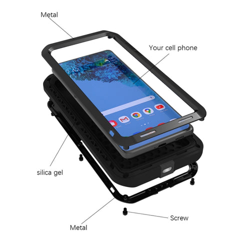 LOVE MEI Metal Shockproof Waterproof Dustproof Protective Case without Glass, For Samsung Galaxy S21 Ultra 5G