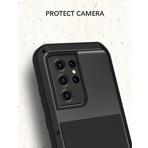 LOVE MEI Metal Shockproof Waterproof Dustproof Protective Case without Glass, For Samsung Galaxy S21 Ultra 5G