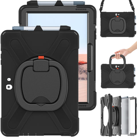 Silicone + PC Protective Case with Holder & Shoulder Strap, For Microsoft Surface Pro X / Pro X 2021, For Samsung Galaxy Tab S6 T860, For Microsoft Surface Pro 7+/7/6/5/4, For Lenovo Tab P11 Pro TB-J706F, For Microsoft Surface Go 4 / 3 / 2 / 1